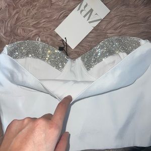 White sparkly top from Zara
